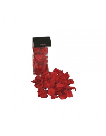 Petales de roses en tissus rouge