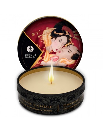 Bougie de massage Lueur et Caresse Vin pétillant fraise - 30 ml