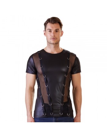 Tee Shirt Noir Avec Anneaux - S