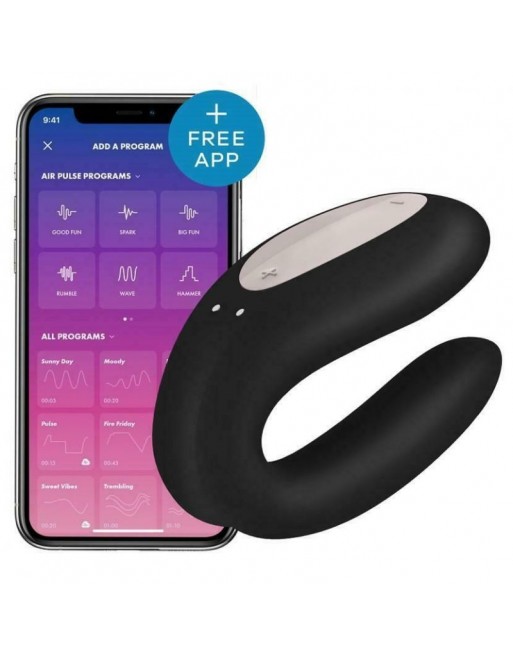 Stimulateur connecté pour couple Satisfyer Double Joy - Noir