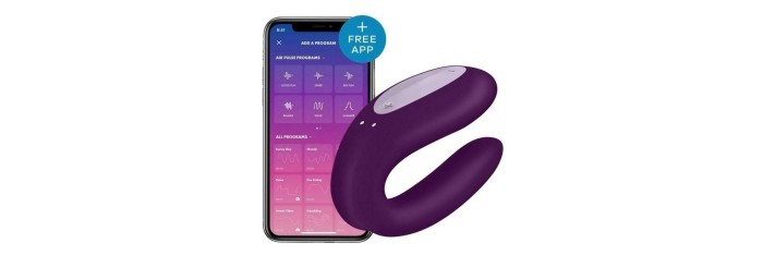 Stimulateur connecté pour couple Satisfyer Double Joy - Violet