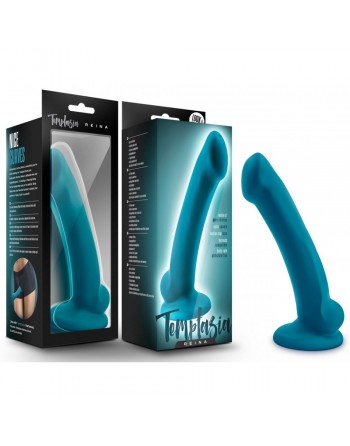 Gode Ventouse en silicone Temptasia Reina Bleu-vert - 17 cm