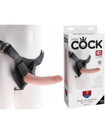 Gode ceinture anal réaliste King Cock - 19 cm