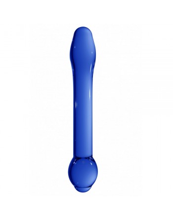 Double gode en Verre Chrystalino Treasure Bleu