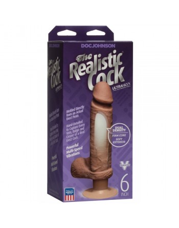 Vibromasseur en UR3 The Realistic Cock Caramel - 17 cm
