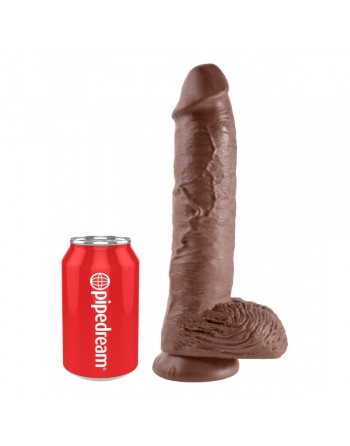Gode ventouse avec testicules King Cock latino - 25 cm Ø 5 cm
