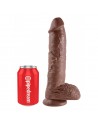 Gode ventouse avec testicules King Cock latino - 25 cm Ø 5 cm