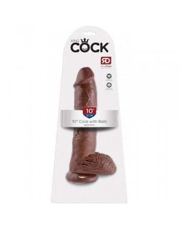 Gode ventouse avec testicules King Cock latino - 25 cm Ø 5 cm