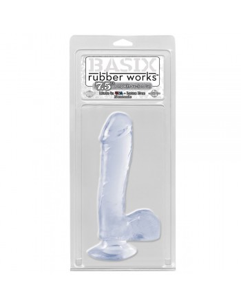 Gode ventouse transparent Basix Rubber Works 19 cm