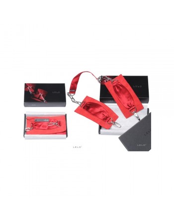 Menottes en soie et cuir Sutra rouge