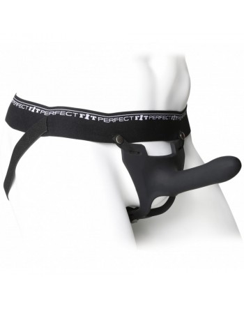 Gode Ceinture Creux en Silicone Noir Zoro - 14 cm