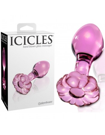 Gode anal en verre rose Icicles No 48