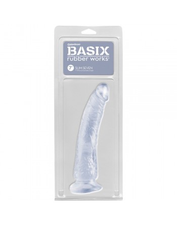 Gode ventouse Basix Rubber Works Slim transparent - 20 cm