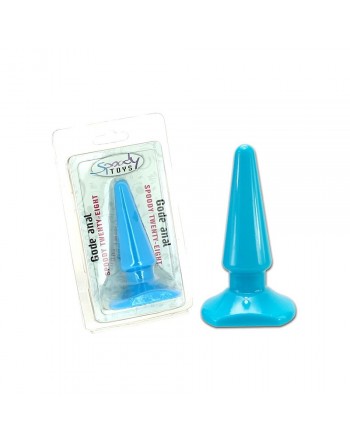 Gode anal Néon Butt Plug bleu 10,5 cm