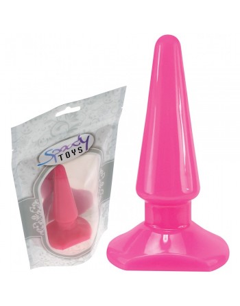 Gode anal Néon Butt Plug rose 10,5 cm