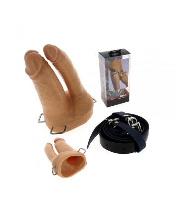 Double gode ceinture creux Reel 17 cm