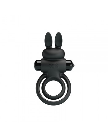 Double Anneau Vibrant Pretty Love Bunny Noir