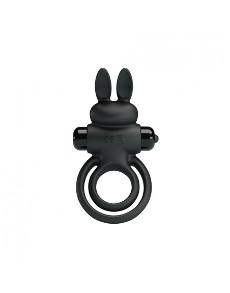 Double Anneau Vibrant Pretty Love Bunny Noir