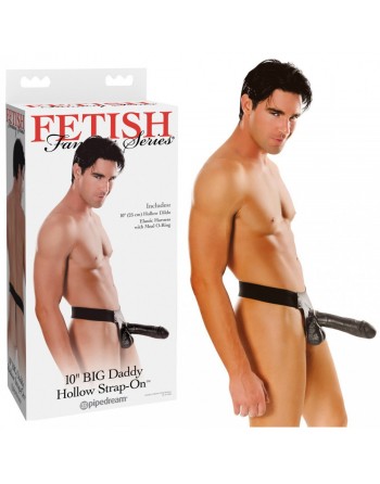 Gode ceinture creux black Big Daddy 25 cm