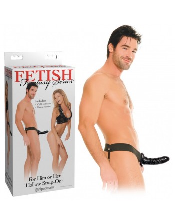 Gode ceinture creux Hollow Strap on Noir