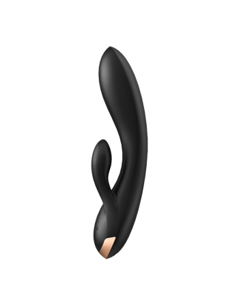 Vibromasseur rabbit chauffant Satisfyer Double Flex Connect Noir