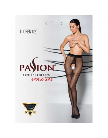 TIOPEN 021 Collants ouverts 20 den - Noir