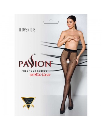 TIOPEN 018 Collants ouverts 20 den - Noir