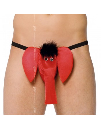 String Homme Humoristique Elephant Rouge - TU S/L