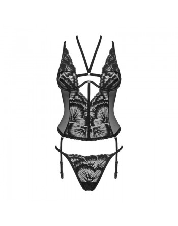 Alessya Corset et string noir