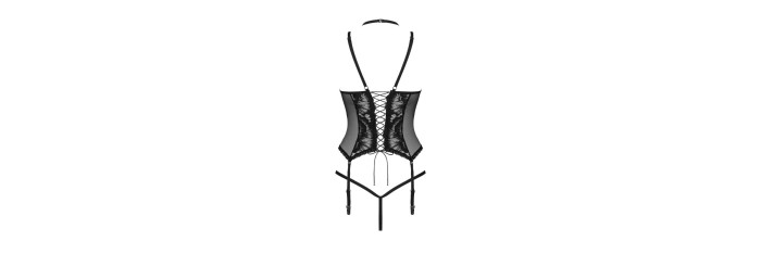 Alessya Corset et string noir