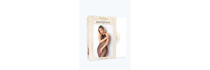 Le numéro 17 bodystocking Clara Morgane - Noir