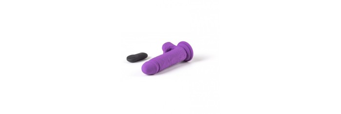 VIBROMASSEUR RÉALISTE R12 14.4CM AVEC TÉLÉCOMMANDE VIOLET