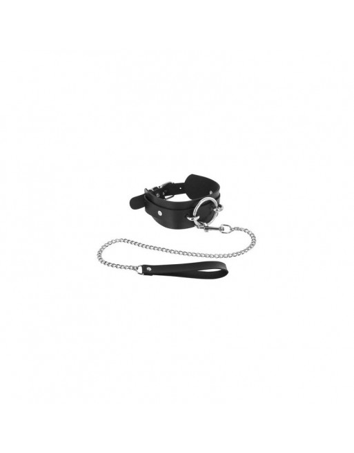 Collier noir anneau et laisse Fétish Tentation Collier noir anneau et laisse Fétish Tentation