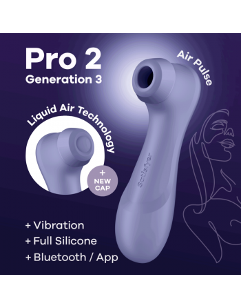 Pro 2 Génération 3 Air pluse Connect App et vibration - Lila Satisfyer