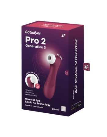 Pro 2 Génération 3 Air pluse Connect App et vibration - Vin rouge Satisfyer