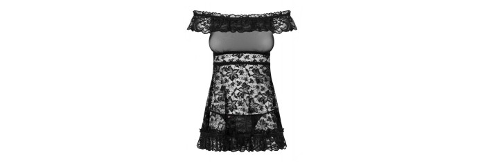 Flores babydoll - Noir