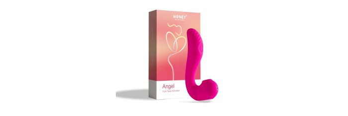 Angel - Vibromasseur 3 en 1 point G et léchage du clitoris - Rose