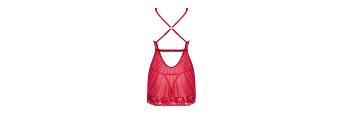 Lacelove babydoll et String - Rouge