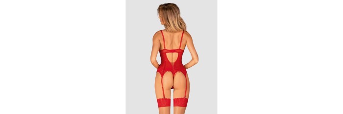 Ingridia corset et string - Rouge