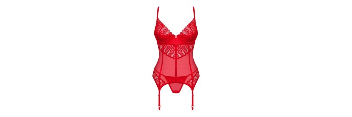 Ingridia corset et string - Rouge