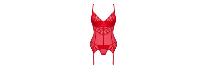 Ingridia corset et string - Rouge