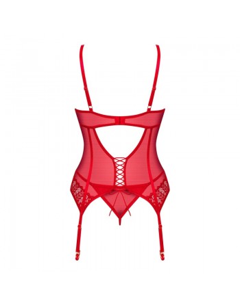 Ingridia corset et string - Rouge