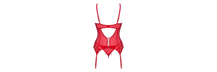 Ingridia corset et string - Rouge