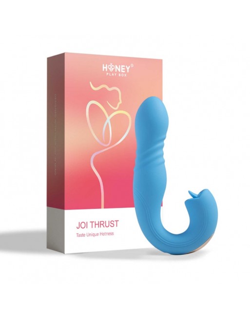 JOI THRUST bleu - Vibromasseur point G - lèche-clitoris - va et viens contrôlé par application