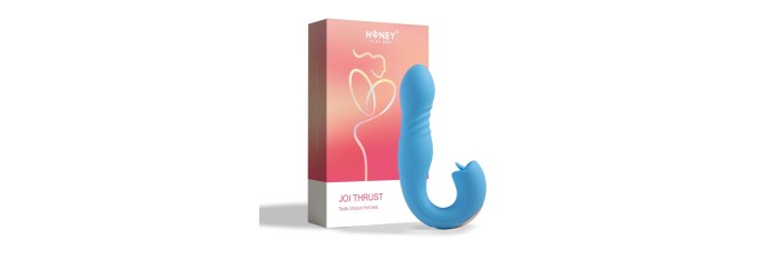JOI THRUST bleu - Vibromasseur point G - lèche-clitoris - va et viens contrôlé par application