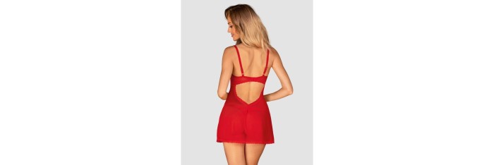 Chilisa babydoll et string - Rouge