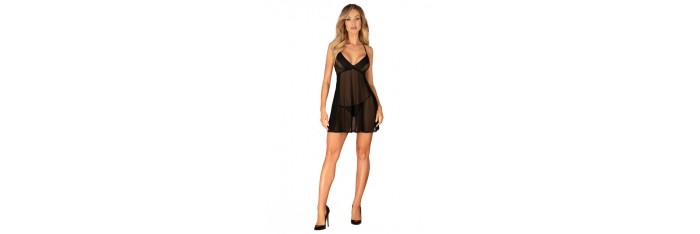 Latinesa babydoll et String - Noire