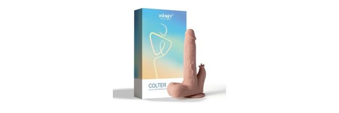 Colter gode réaliste vibrant, va et vient et lécheur avec appli 21 cms - Chair