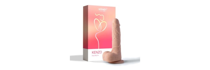 Kenzo gode réaliste vibrant et va et vient avec appli 24 cms - Chair