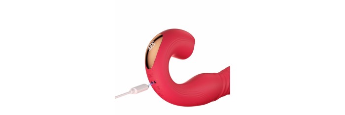 JOI THRUST 2 rouge - Vibromasseur point G - lèche-clitoris - va et vient contrôlé par application